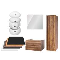 Badkamermeubelset BWS Sally 100 cm Twee Soft-Close Lades Met Waskom Eiken - thumbnail