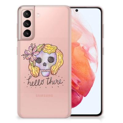 Silicone Back Case Samsung Galaxy S21 Boho Skull Silicone Back Case Samsung Galaxy S21 Boho Skull