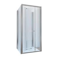 Douchecabine Lacus Ponza met Vouwdeur en Zijwanden Helder Glas Aluminium Profiel Chroom (alle maten) - thumbnail