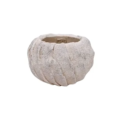 PTMD Bloempot Illaria Cement Crème Ø15cm