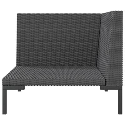 Tuinbank met kussens halfrond poly rattan