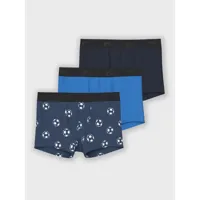 Name-it 3-pak jongens boxershorts - &apos;&apos;Dark Denim Football&apos;&apos; - Voetbalk jongens onderbroeken blauw - thumbnail