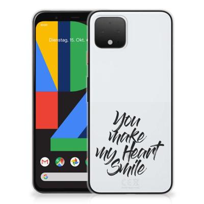 Google Pixel 4 | Siliconen hoesje | met naam Heart Smile