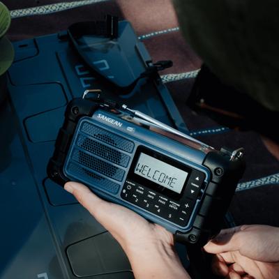 Sangean MMR-99 Outdoorradio DAB+, DAB, VHF (FM) Noodradio, Bluetooth Zonnepaneel, Spatwaterbestendig, Stofdicht Zwart