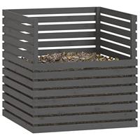 VidaXL Compostbak 100x100x102 cm massief grenenhout grijs - thumbnail