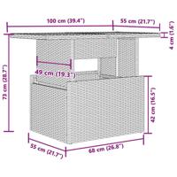 5-delige Loungeset met kussens poly rattan beige - thumbnail