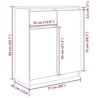 Dressoir met lade 71x35x84 cm spaanplaat sonoma eikenkleurig - thumbnail
