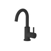 Wastafelmengkraan Sanilux Largo Opbouw Met Draaibare Uitloop Met Geribbeld Knop Mat Zwart Sanilux - thumbnail