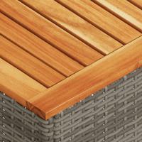 2-delige Loungeset met kussens poly rattan en acaciahout grijs - thumbnail