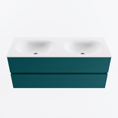 MONDIAZ VICA 120cm badmeubel onderkast Smag 2 lades. Wastafel MOON dubbel 2 kraangaten, kleur Talc.