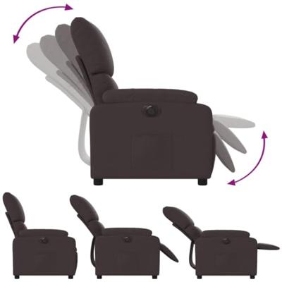 Fauteuil verstelbaar elektrisch stof donkerbruin