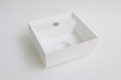 INK - Fontein Polystone Vierkant met Kraangat inclusief Plug - 270x270x90 mm - Mat Wit