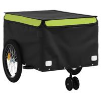 VidaXL Fietstrailer 45 kg ijzer zwart en groen - thumbnail