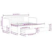 Slaapbank onderschuifbed en lades 90x200 cm fluweel donkergrijs - thumbnail