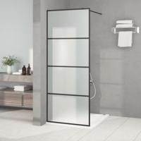 VidaXL Inloopdouchewand 80x195 cm mat esg-glas zwart - thumbnail