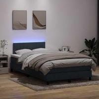 Boxspring met matras en LED fluweel donkergrijs 120x220 cm - thumbnail
