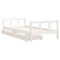 Kinderbedframe 90x200 cm massief grenenhout wit - thumbnail