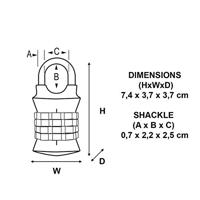 Masterlock Cijferslot 37mm Color - 1535EURDCOL 1535EURDCOL - thumbnail