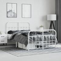 Bedframe met hoofd- en voeteneinde metaal wit 120 x 190 cm - thumbnail