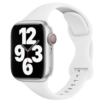Sportbandje Slim Fit - Wit - Geschikt voor Apple Watch 38mm / 40mm / 41mm / 42mm Sportbandje Slim Fit - Wit - Geschikt voor Apple Watch 38mm / 40mm / 41mm / 42mm