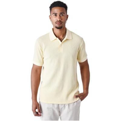 Project X Paris Preppy Texturé Polo Heren Geel - Maat S - Kleur: Geel | Soccerfanshop