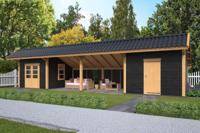 Tuindeco | Overkapping Bergen XL | Type 12 | Zwarte Wanden - thumbnail