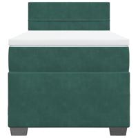 Boxspring met matras fluweel donkergroen 100x200 cm - thumbnail