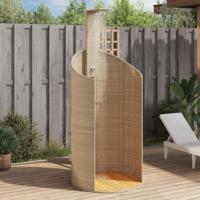 VidaXL Buitendouche 100x100x241,5 cm poly rattan en acaciahout beige - thumbnail