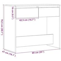 Wandtafel 89x41x76,5 cm spaanplaat zwart eikenkleurig - thumbnail
