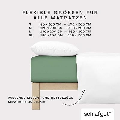 Schlafgut Schlafgut Soft Contact Jersey Flanel Hoeslaken XL - 180x200 - 200x200 665 Green Mid
