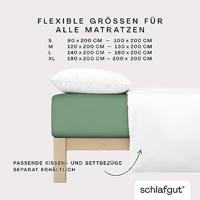 Schlafgut Schlafgut Soft Contact Jersey Flanel Hoeslaken L - 140x200 - 160x200 665 Green Mid - thumbnail