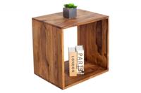Handgemaakte bijzettafel MAKASSAR 45cm Plank met sheesham steenafwerking massief hout - 35862 - thumbnail