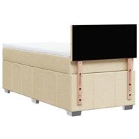 Boxspring met matras stof crèmekleurig 90x200 cm - thumbnail