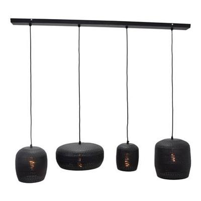 Urban Interiors Hanglamp 'Fez' 4-lamps, kleur Zwart Urban Interiors Hanglamp 'Fez' 4-lamps, kleur Zwart