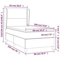 Boxspring met matras fluweel lichtgrijs 90x190 cm - thumbnail