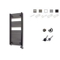 Elektrische Design Radiator Sanicare Plug En Play 111,8 x 45 cm Mat Zwart Thermostaat Chroom 596 Watt Sanicare - thumbnail