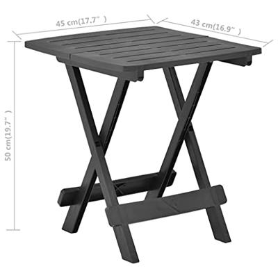 VidaXL Tuintafel inklapbaar 45x43x50 cm kunststof antraciet VidaXL Tuintafel inklapbaar 45x43x50 cm kunststof antraciet