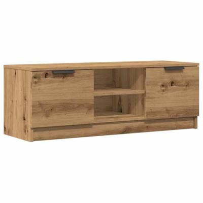Tv-meubel 102x35x36,5 cm bewerkt hout artisanaal eikenkleur Tv-meubel 102x35x36,5 cm bewerkt hout artisanaal eikenkleur
