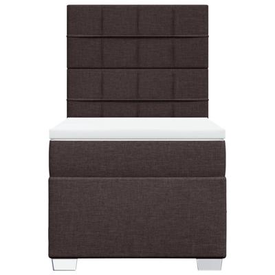 Boxspring met matras stof donkerbruin 140x200 cm - thumbnail