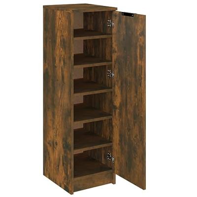 Schoenenkast 30x35x100 cm bewerkt hout gerookt eikenkleurig