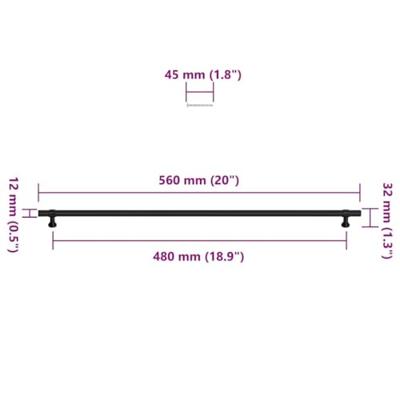 VidaXL Handvatten 5 st 480 mm roestvrij staal zwart VidaXL Handvatten 5 st 480 mm roestvrij staal zwart