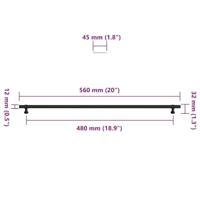 Handvatten 5 st 480 mm roestvrij staal zwart - thumbnail