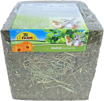 JR Farm knaagdier hooiblok met bloemen 450 gram 19740 JR Gebr. de Boon - Gebr de boon