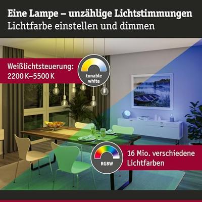 29165 Paulmann Home LED-lamp E27 Energielabel: G (A - G) 6.3 W RGBW Goud 29165 Paulmann Home LED-lamp E27 Energielabel: G (A - G) 6.3 W RGBW Goud