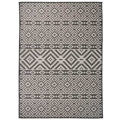 VidaXL Buitenkleed met patroon platgeweven 200x280 cm zwart
