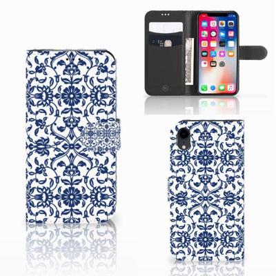Apple iPhone Xr Hoesje Flower Blue Apple iPhone Xr Hoesje Flower Blue