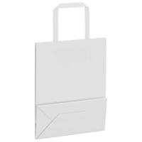 VidaXL Papieren zakken 250 st met hengsels 18x8x22 cm wit - thumbnail