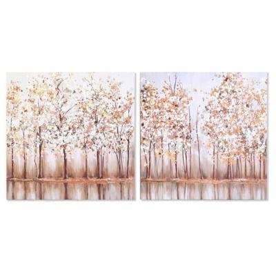 Canvas DKD Home Decor Bomen Traditioneel 90 x 2 x 90 cm (2 Stuks) Canvas DKD Home Decor Bomen Traditioneel 90 x 2 x 90 cm (2 Stuks)