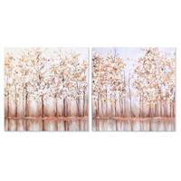 Canvas DKD Home Decor Bomen Traditioneel 90 x 2 x 90 cm (2 Stuks) - thumbnail