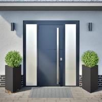 VidaXL Plantenbakken 2 st driehoek 50x43x75 cm staal zwart - thumbnail